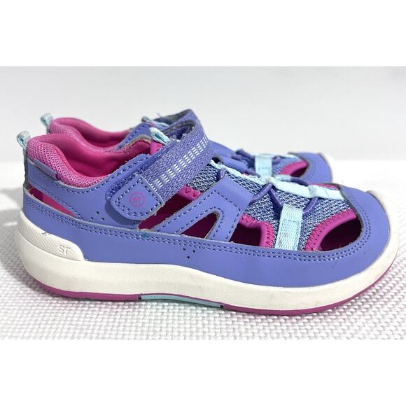 Stride Rite SRT Wade Running Girls Sandals 9.5W Blue Pink White Breathable Logo - Picture 4 of 10